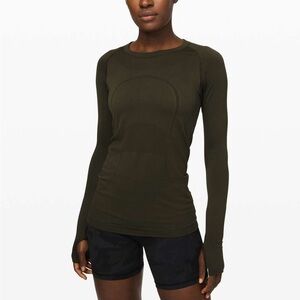 Lululemon swiftly tech long sleeve. Size 2. Dark olive. Good condition.